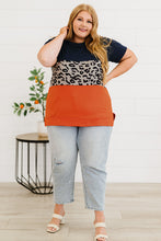 Load image into Gallery viewer, Plus Size Leopard Color Block T-Shirt