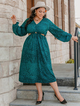 Load image into Gallery viewer, Plus Size Leopard Cutout Midi Dress