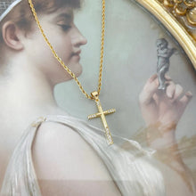 Load image into Gallery viewer, Stainless Steel Inlaid Zircon Cross Necklace