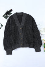 Load image into Gallery viewer, Waffle-Knit Drop Shoulder Button-Down Cardigan