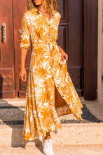 Load image into Gallery viewer, Botanical Print Maxi Shirt Dress