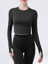 Load image into Gallery viewer, Round Neck Long Sleeve Active T-Shirt