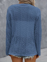 Load image into Gallery viewer, Eyelet Roll-Tab Sleeve Cardigan