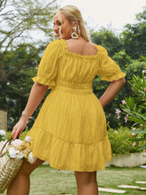 Load image into Gallery viewer, Plus Size Flounce Sleeve Ruffle Hem Mini Dress