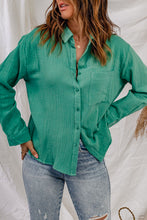 Load image into Gallery viewer, Textured Button Down Shirt with Pocket