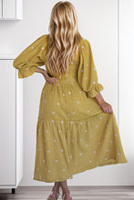 Load image into Gallery viewer, Smocked Square Neck Flounce Sleeve Dress