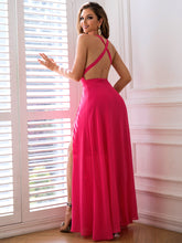 Load image into Gallery viewer, Tied Plunge Crisscross Split Dress