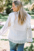 Load image into Gallery viewer, Plus Size Swiss Dot Ruffled Blouse