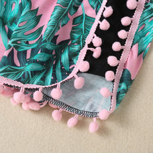Load image into Gallery viewer, SUNNY BEACH HOLIDAY Graphic Tank and Printed Pom-Pom Trim Shorts Set