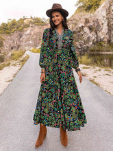 Load image into Gallery viewer, Printed Notched Neck Maxi Dress