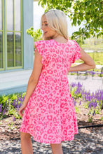 Load image into Gallery viewer, Leopard Round Neck Tiered Dress