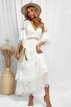 Load image into Gallery viewer, V-Neck Spliced Lace Maxi Dress