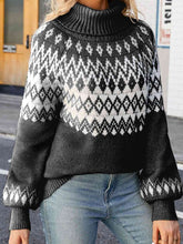 Load image into Gallery viewer, Turtleneck Lantern Sleeve Sweater