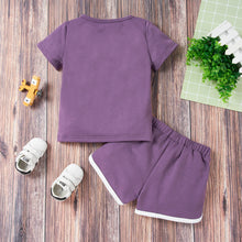 Load image into Gallery viewer, Kids Quarter Button T-Shirt and Drawstring Waist Shorts Set