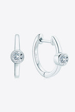 Load image into Gallery viewer, 18k Gold-Plated Inlaid Moissanite Huggie Earrings