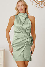 Load image into Gallery viewer, Tied Sleeveless Mini Wrap Dress