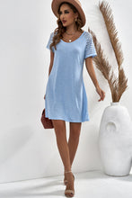 Load image into Gallery viewer, Sheer Striped Raglan Sleeve T-Shirt Dress