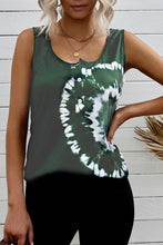 Load image into Gallery viewer, Tie-Dye Scoop Neck Henley Tank