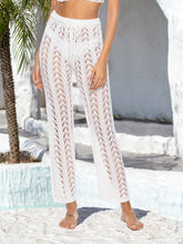 Load image into Gallery viewer, Cutout Drawstring High Waist Swim Pants