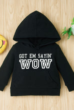 Load image into Gallery viewer, Boys Letter Pattern Hoodie and Camouflage Pants Set