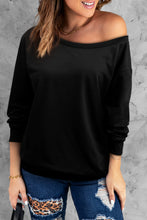 Load image into Gallery viewer, Boat Neck Long Sleeve Sweatshirt