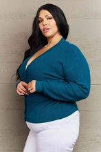 Load image into Gallery viewer, Zenana Kiss Me Tonight Full Size Button Down Cardigan in Teal