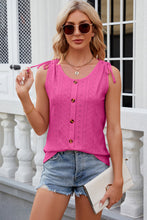 Load image into Gallery viewer, Eyelet Round Neck Wide Strap Tank