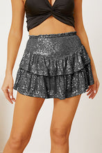 Load image into Gallery viewer, Sequin Layered Mini Skirt