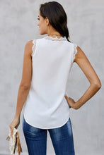 Load image into Gallery viewer, V-Neck Lace Trim Tank Top
