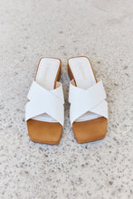 Load image into Gallery viewer, Weeboo Step Into Summer Criss Cross Wooden Clog Mule in White