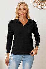 Load image into Gallery viewer, Collared Neck Dropped Shoulder T-Shirt