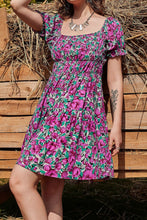 Load image into Gallery viewer, Floral Flounce Sleeve Tiered Dress