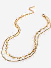Load image into Gallery viewer, Double-Layered Heart and Snake Chain Necklace