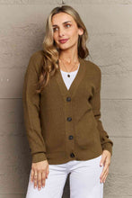 Load image into Gallery viewer, Zenana Kiss Me Tonight Full Size Button Down Cardigan in Olive