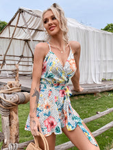 Load image into Gallery viewer, Backless Belted Crisscross Romper