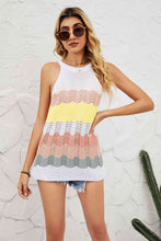 Load image into Gallery viewer, Color Block Round Neck Sleeveless Tunic Knit Top