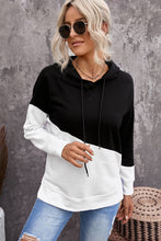 Load image into Gallery viewer, Two-Tone Drawstring Slit Hoodie