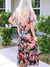 Load image into Gallery viewer, Printed V-Neck Short Sleeve Maxi Dress