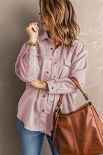 Load image into Gallery viewer, Suede Snap Front Dropped Shoulder Jacket