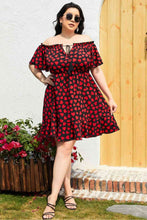 Load image into Gallery viewer, Plus Size Heart Print Off-Shoulder Tied Dress