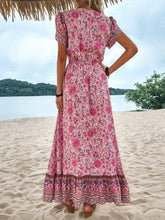 Load image into Gallery viewer, Floral Slit V-Neck Maxi Dress