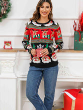 Load image into Gallery viewer, Christmas Theme Round Neck Sweater