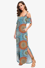 Load image into Gallery viewer, Slit Scoop Neck Cold-Shoulder Maxi Dress