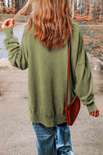 Load image into Gallery viewer, Dropped Shoulder Round Neck Long Sleeve Blouse
