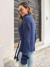 Load image into Gallery viewer, Decorative Button Slit Sweater