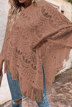 Load image into Gallery viewer, Openwork Fringe Detail Poncho