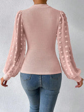 Load image into Gallery viewer, Swiss Dot Waffle-Knit Lantern Sleeve T-Shirt