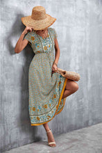 Load image into Gallery viewer, V-Neck Short Sleeve Printed Maxi Dress