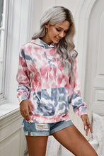Load image into Gallery viewer, Tie-Dye Dropped Shoulder Drawstring Hoodie