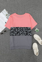 Load image into Gallery viewer, Plus Size Leopard Color Block T-Shirt